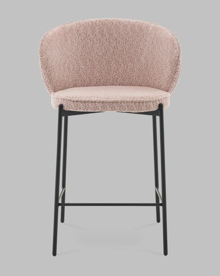 Стул полубарный Тисдейл букле розово-персиковый