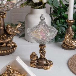Сахарница стеклянная с крышкой Зарничка Свитти Бронза