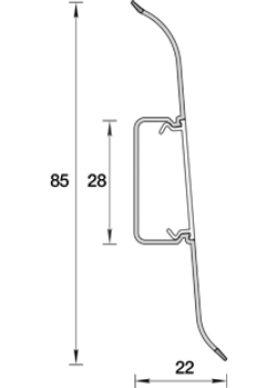 Плинтус ПВХ Идеал Классик 206 Дуб коньячный 2200х85х22 мм