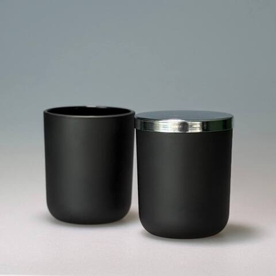 Черный стеклянный подсвечник 200мл без крышечки