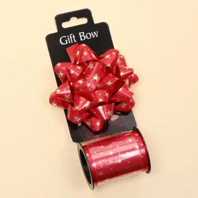 Набор для декорирования «Волшебный сюрприз» бант d=10 см, лента 1,6 см (10м), Красный