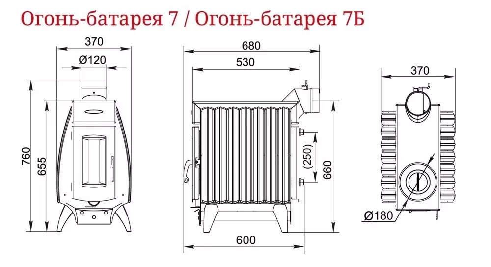 Печь отопительная Огонь батарея 7