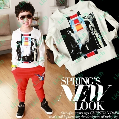 Толстовка с круглым вырезом и абстрактным принтом