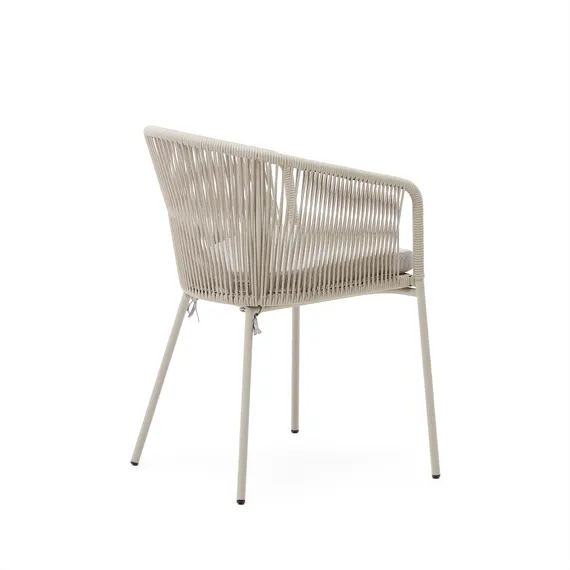 Стул Yanet с синтетической веревкой цвета экрю