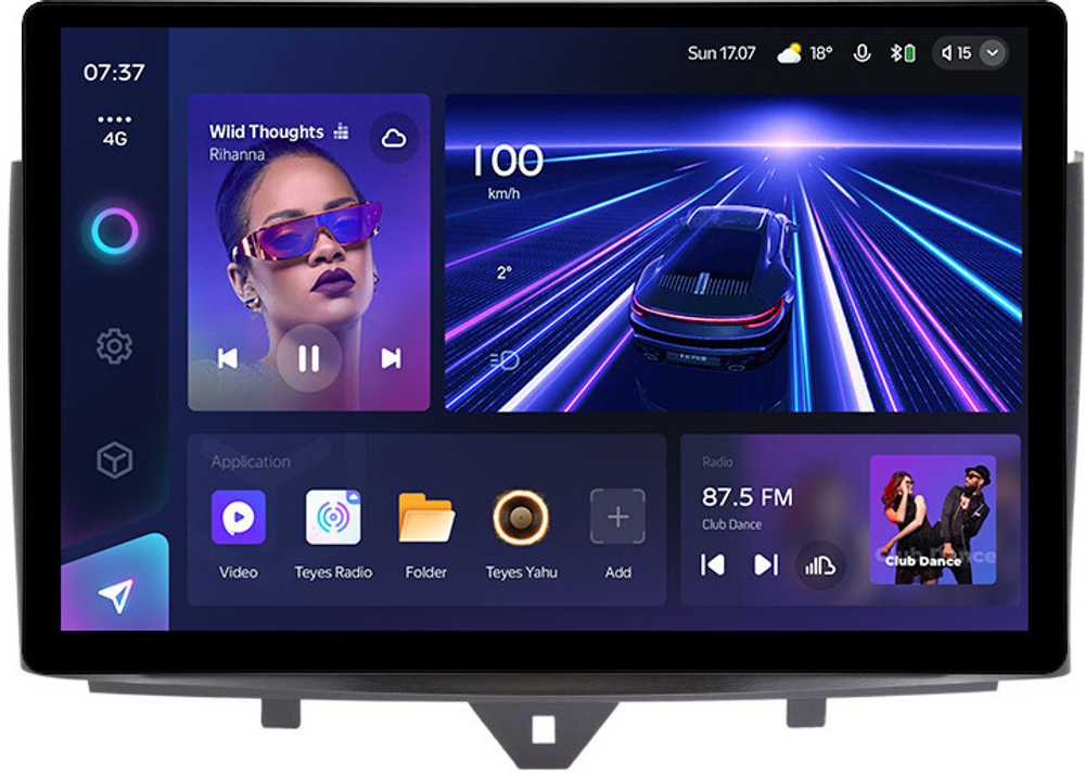 Магнитола для Smart ForTwo W451 2010-2015 - Teyes CC3-2K монитор 13", QLED+2K, Android 10, ТОП процессор, 4G SIM-слот, CarPlay