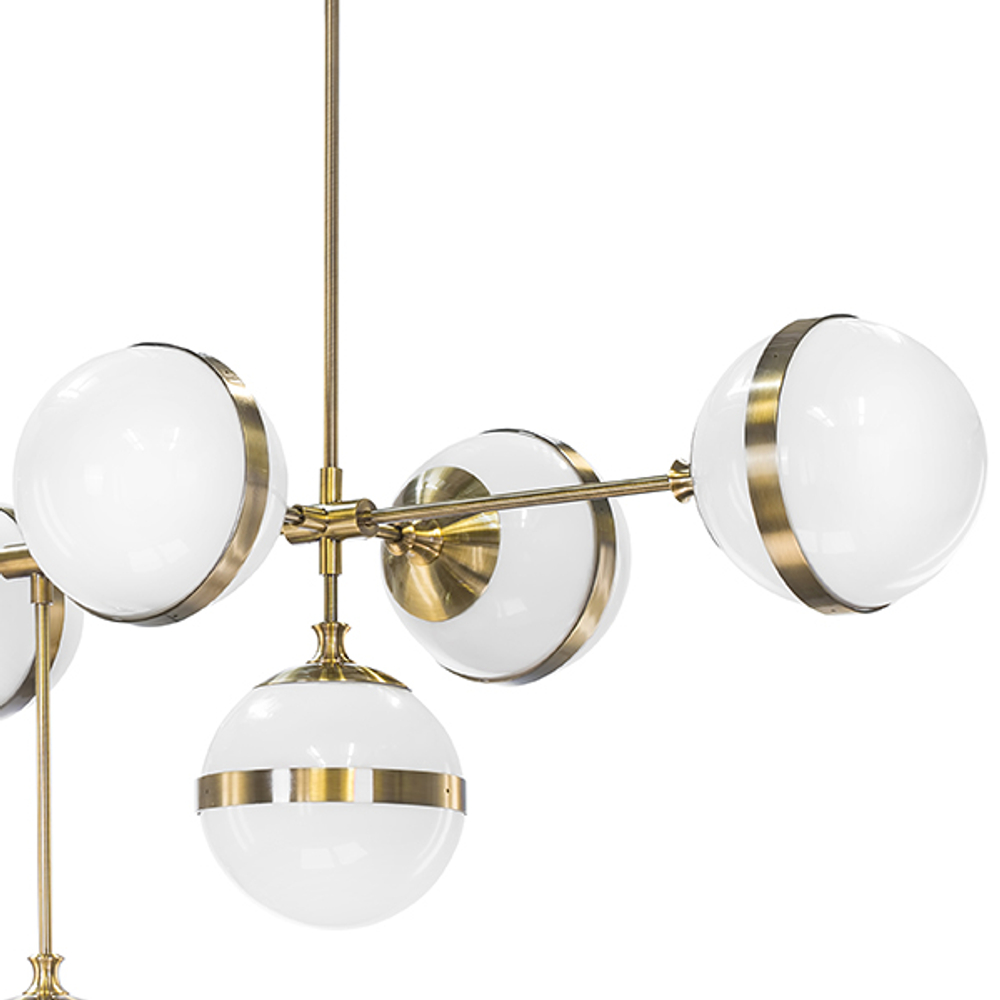 813191 Люстра GLOBO 9х40W E14 бронза/белый