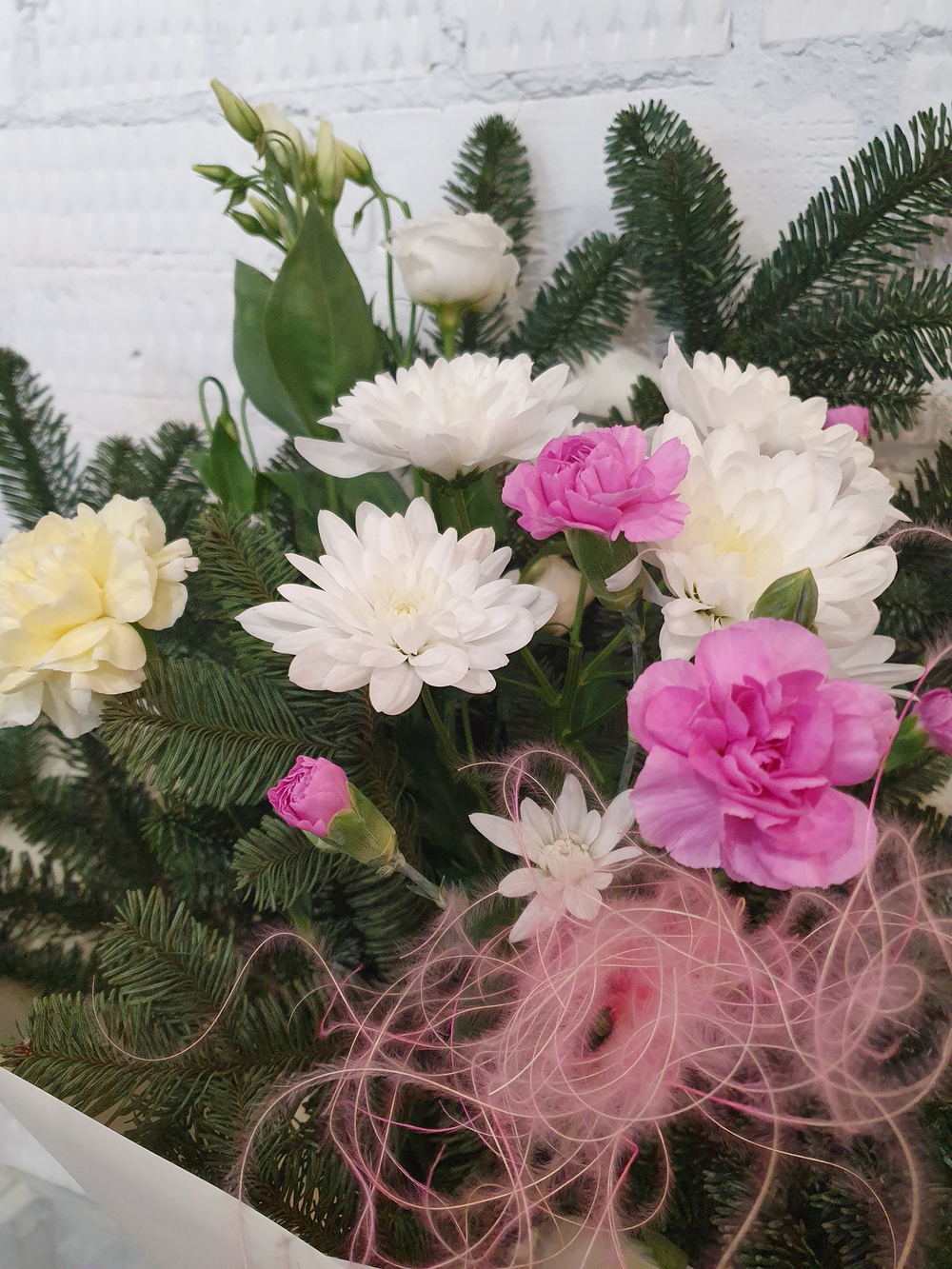 Авторский букет "новогодние сливки "