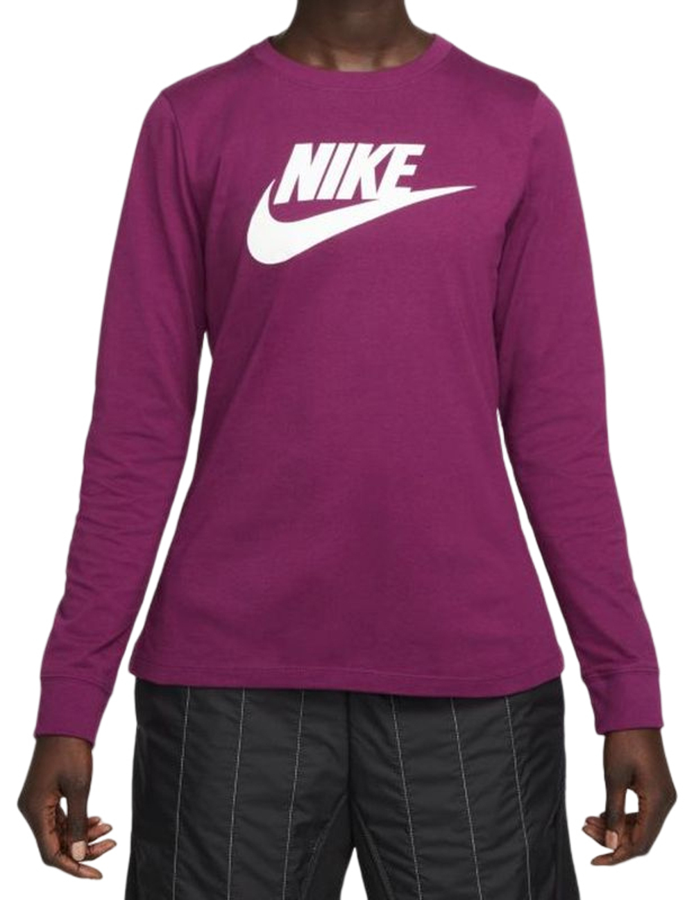 Женская теннисная футболка (dł. Рукава) Nike Swoosh Essential LS Icon Ft - sangira/white