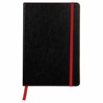 Блокнот в клетку с резинкой А5 (148x218 мм), 80 л., под кожу черный BRAUBERG "Office", 111027