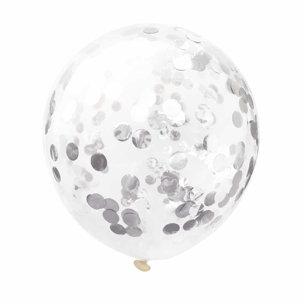 Латексный воздушный шар, с конфетти серебряные круги