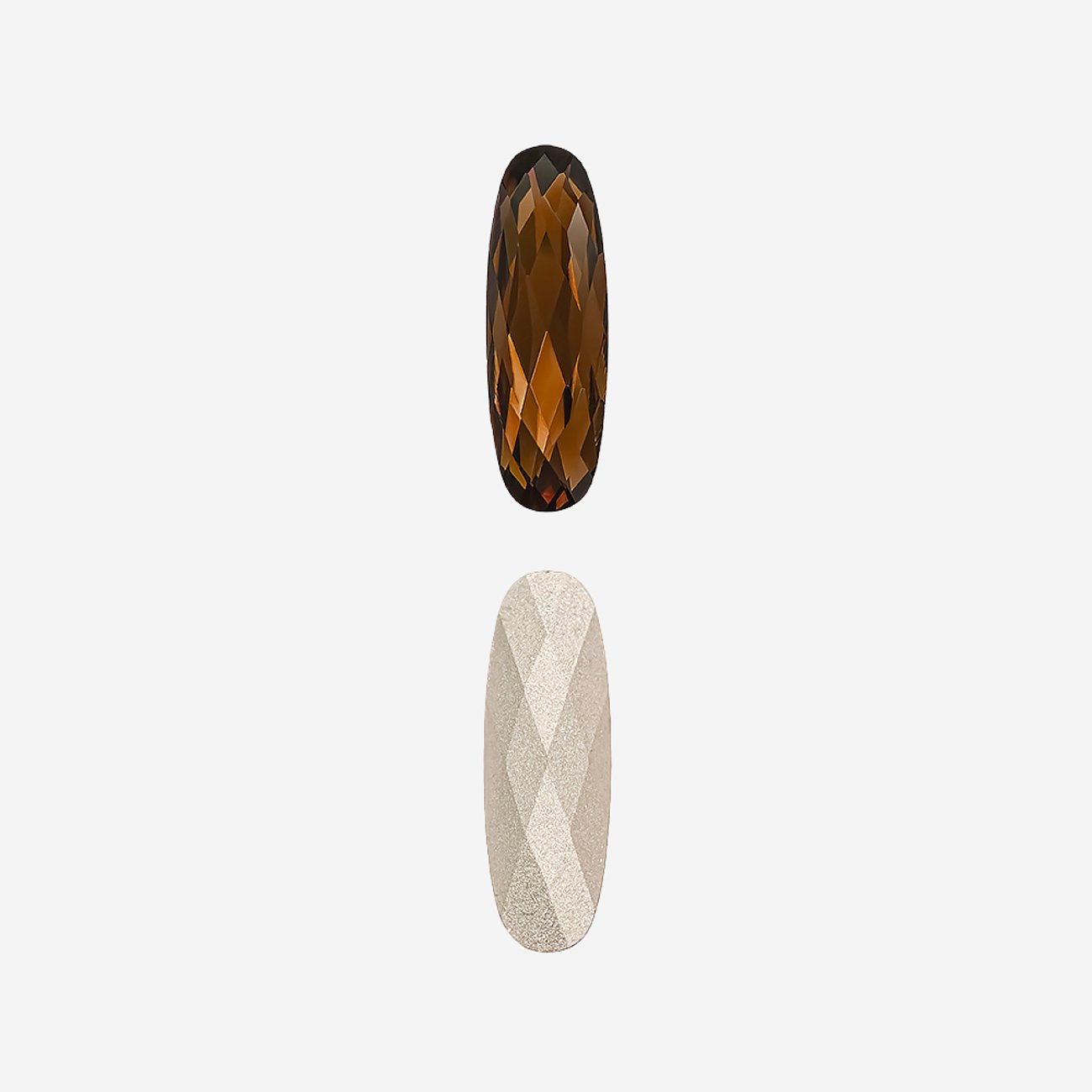 Кристалл Длинный Овал (Long Classical Oval), оттенок "Дымчатый Топаз"/"Smoked Topaz", 15*5мм