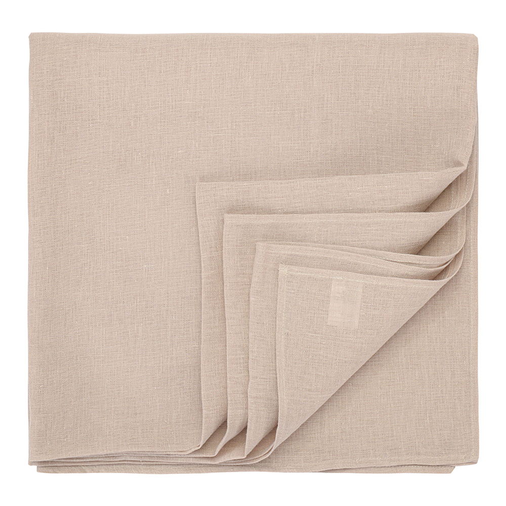 Скатерть из стираного льна бежевого цвета из коллекции essential, 170х170 см