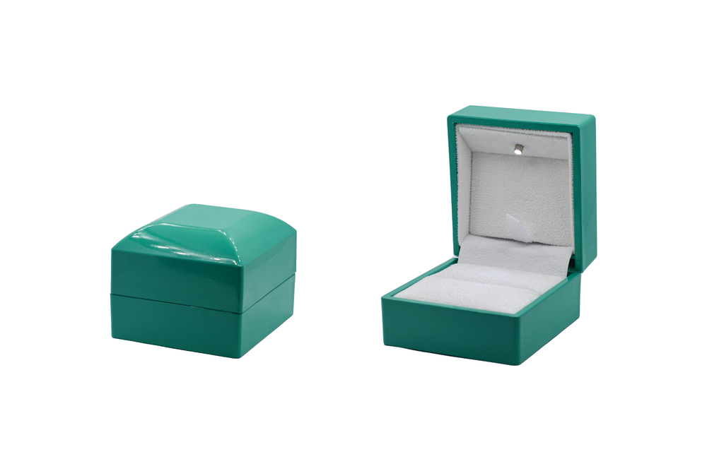 Футляр с подсветкой под кольцо (бирюзовый, пластик)