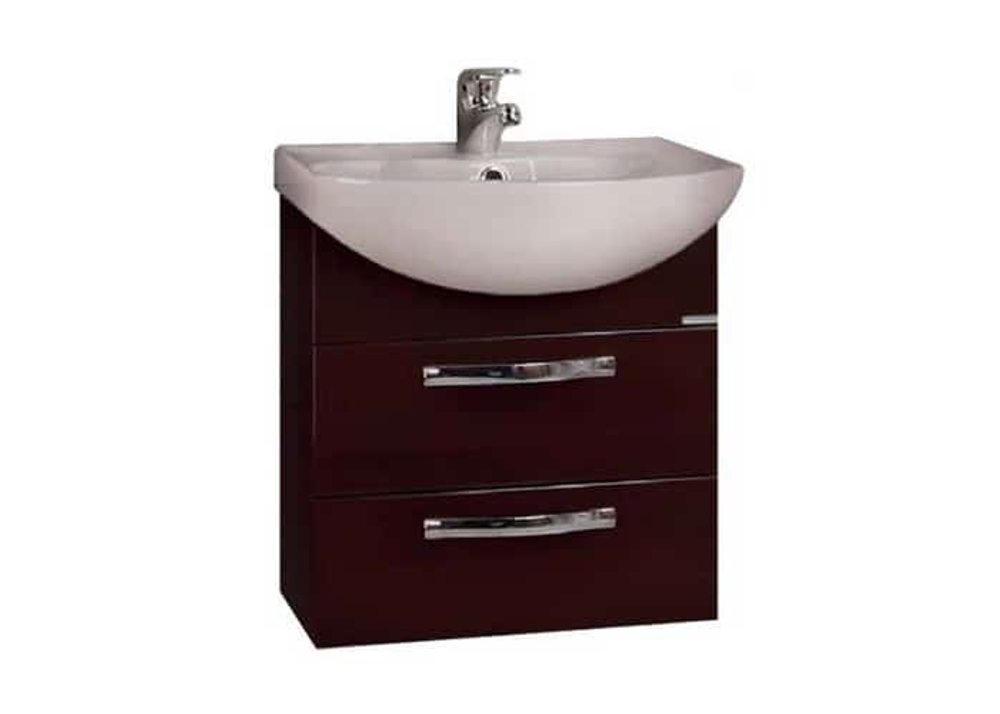 Тумба под раковину, АРИЯ, 50М, темно-коричневая, (подвесная, 2 ящика)