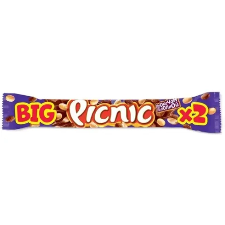 PICNIC BIG батончик изюм, арахис, карамель, вафли, воздушный рис, 76гр., блок 30шт.