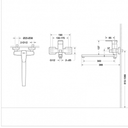 Смеситель для ванны c длинным изливом Bravat Riffle