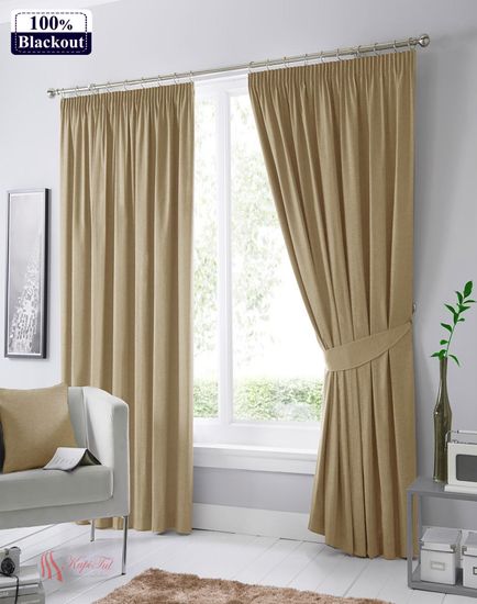 XL-Палермо Blackout 100% (лайт-кофе) Шторы Канвас Блэкаут