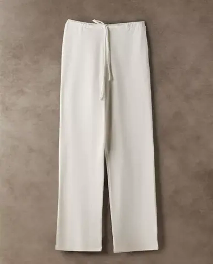 ZARA HOME ПИЖАМНЫЕ БРЮКИ ИЗ ХЛОПКА, ЭКРЮ