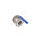 Кран шаровой нерж SS304 4120HA двухсоставной Ду 32 Ру40 фл L=130мм под электропривод с рукояткой ISO F04/F05 полнопроходной Benarmo