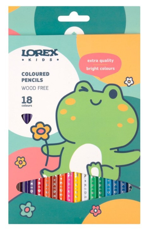 Карандаши цветные 18 цвета(ов) пл. трехгран. ЛОРЕКС Кидз (LXKCPWF-18)