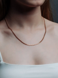 Цепочка Нонна серебряная позолоченная, ширина 2,8 мм