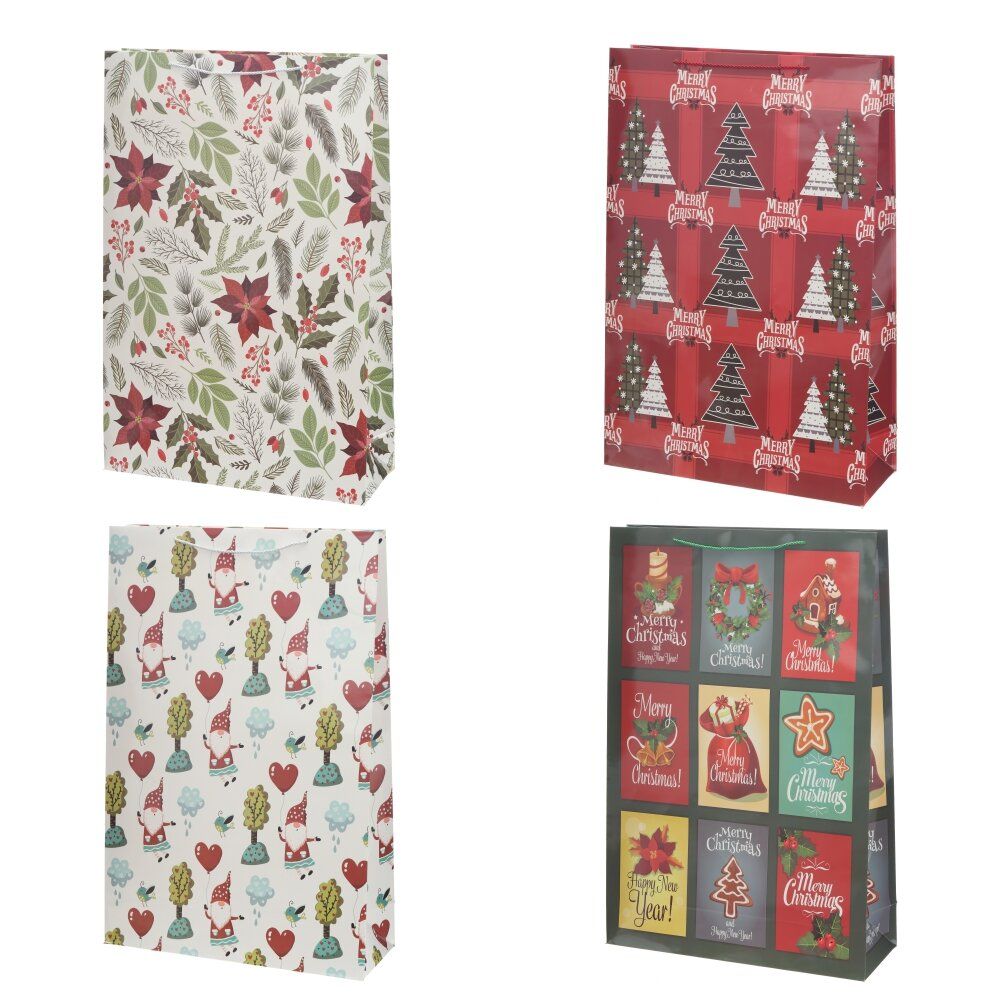 GAEM Пакет подарочный XXL (бумага 210г/м2, блок 12шт, L49 W17 H74 см, 4в.