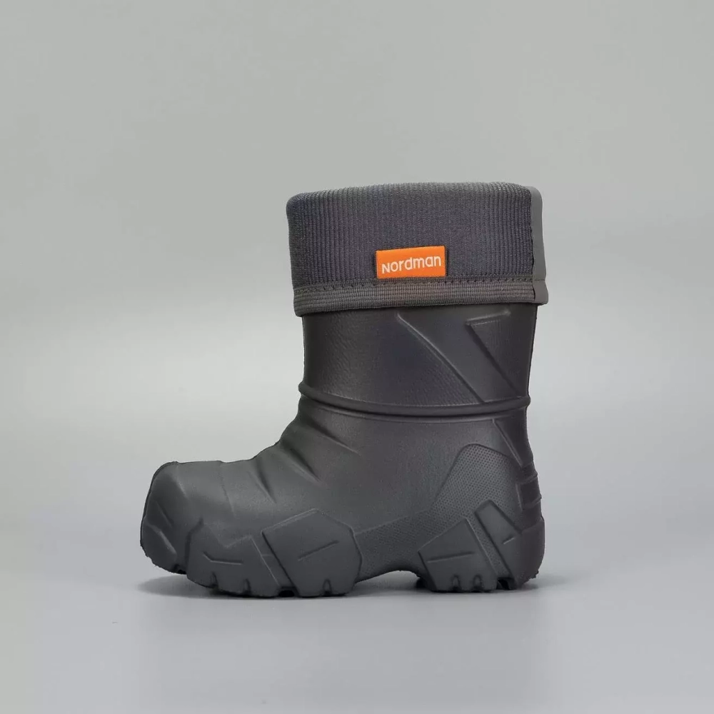Сапоги детские из ЭВА Nordman Kids (утепленные с манжетой из вельвета), Серый