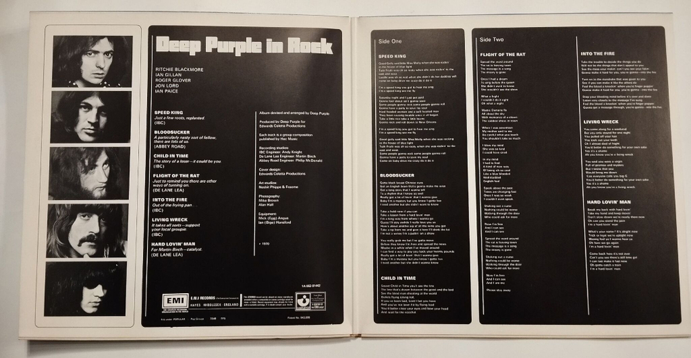Винтажная виниловая пластинка LP Deep Purple In Rock (Holland 1978)