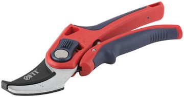 Секатор, режущие кромки встык с наковальней, регулир. раскрытия, ленточная пружина, прорезин. ручки 210 мм