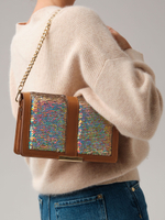 Сумка с пайетками Azaro 30753 коричневый лист