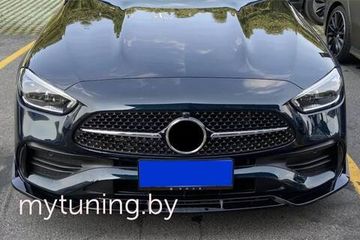 Юбка переднего бампера V.1 глянцево - черный для Mercedes C class W206 2021+