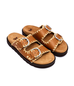 Шлепанцы кожаные abate Weekend MaxMara - коричневый(155211956)