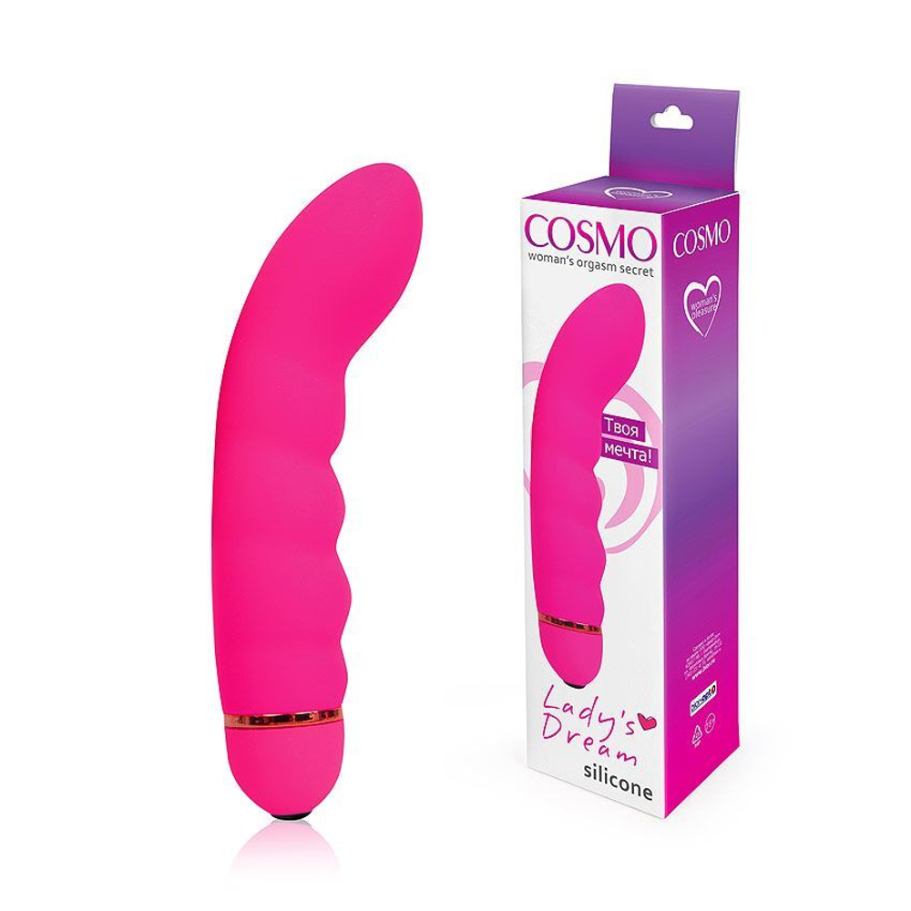 Розовый изогнутый вибромассажер с 20 режимами вибрации - 17 см. (Цвет: розовый)