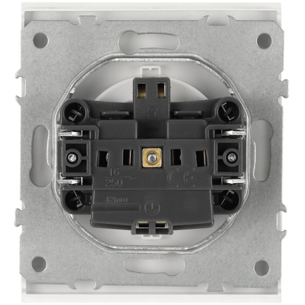 Розетка ЭРА Arktik 16-2102-08 с заземлением 2P+E Schuko со шторками 16А-250В белый матовый | Эра Arktik