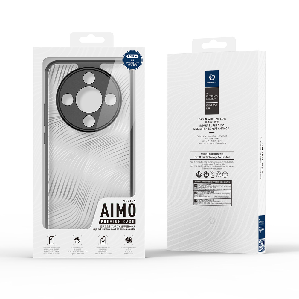 Прозрачный усиленный чехол для смартфона Honor Magic 8 Lite, X9d и X70, серия Aimo Series от Dux Ducis