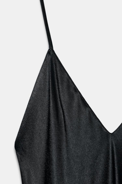 ZARA ПЛАТЬЕ-КОМБИНАЦИЯ ИЗ КОЛЛЕКЦИИ ZW, ЧЕРНЫЙ