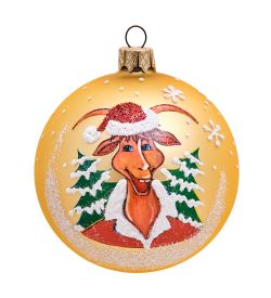 Элита НФШ-1348 Ел. украшение Шар «Козлик новогодний» 85 мм