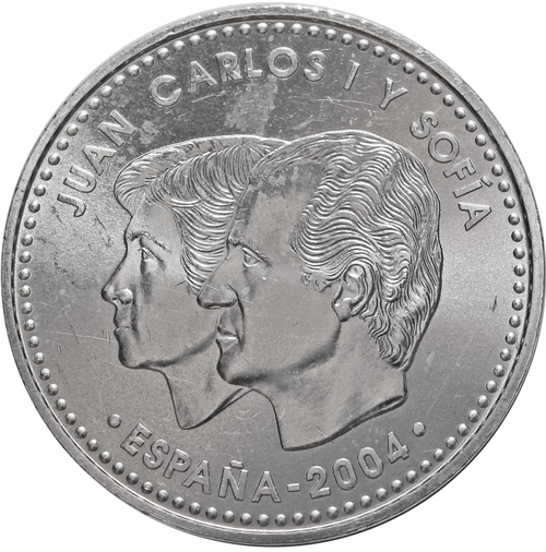 12 евро. 500 лет со дня смерти Изабеллы I. Испания. Серебро. 2004 г. AU
