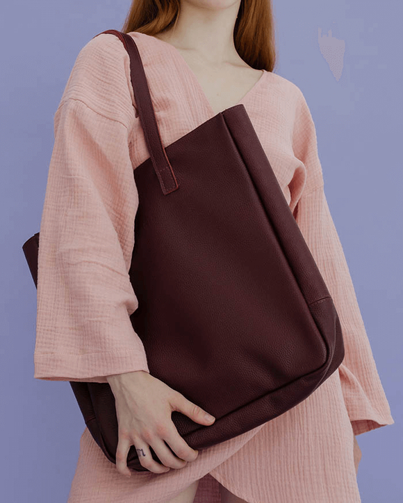 сумка шоппер темно-бордовый