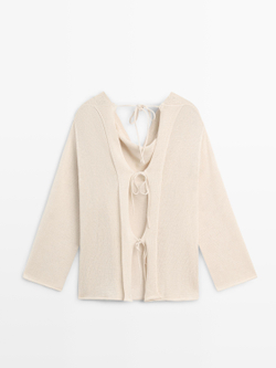 Massimo Dutti Тонкий свитер, бежевый