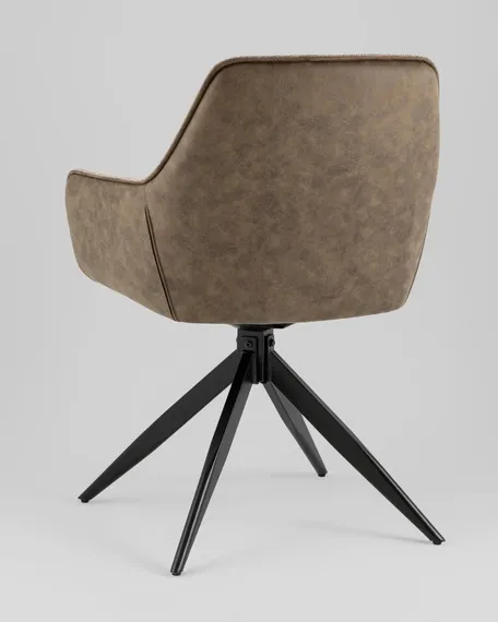 Стул Alba коричневый c коричневой экокожей