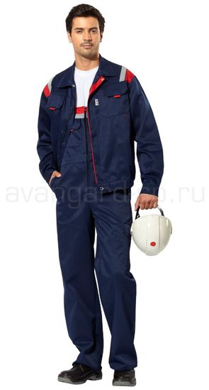 Костюм "Авангард" полукомбинезон (т.синий/красный)
