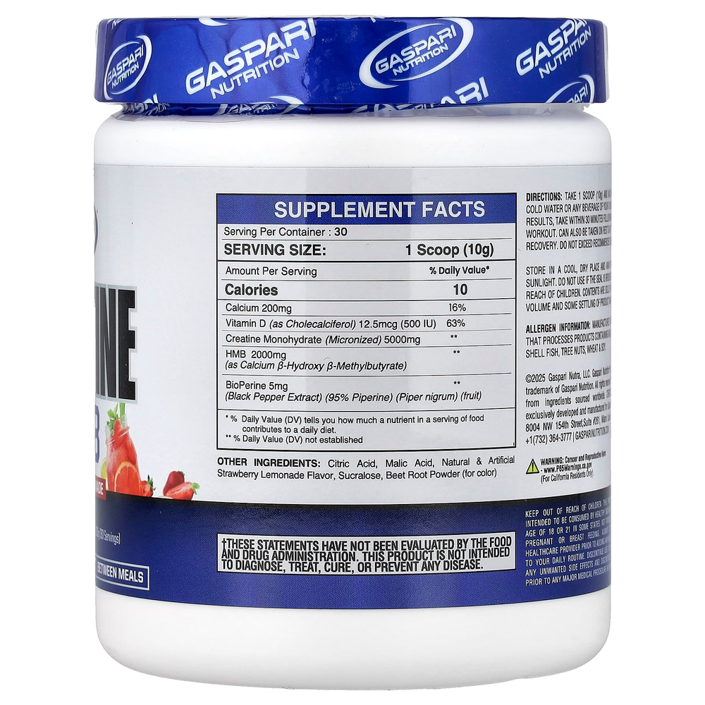 Gaspari Nutrition, креатин HMB, со вкусом клубничного лимонада, 300 г