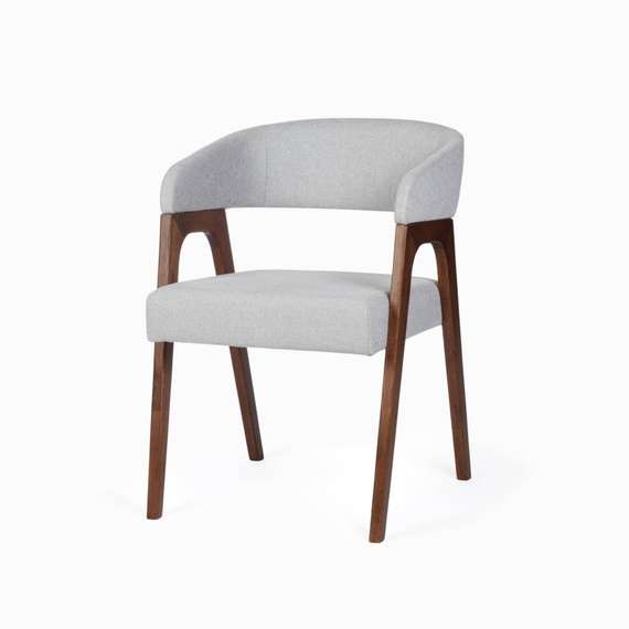 Стул Lordy, светло-серый, ножки орех