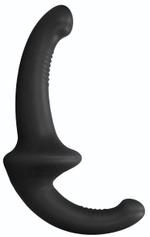 Черный безремневой страпон Silicone Strapless Strapon (Цвет: черный)