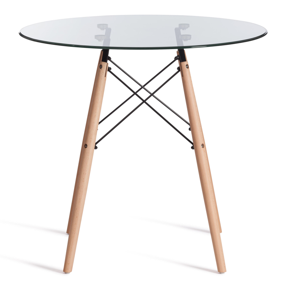 Стол CINDY GLASS (mod.80GLASS) металл/стекло, прозрачный, D80х75см