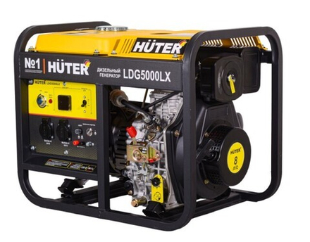 Генератор дизельный с воздушным охлаждением HUTER LDG 5000LX открытая 64/2/7