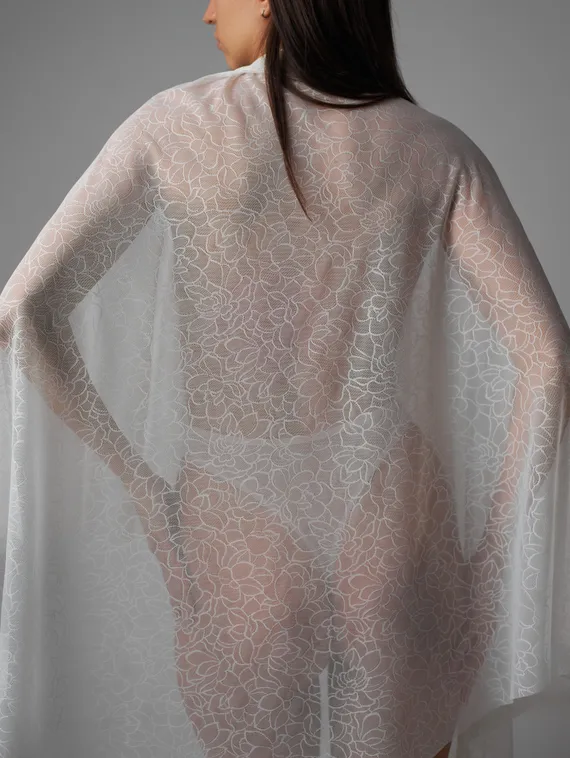 Сетка эластичная, Цветок Лотоса, айвори 004