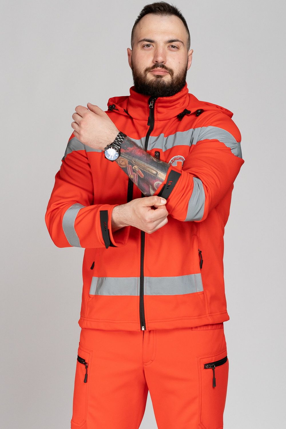 Куртка демисезонная мужская Скорая помощь MedicLine SOFTSHELL красная