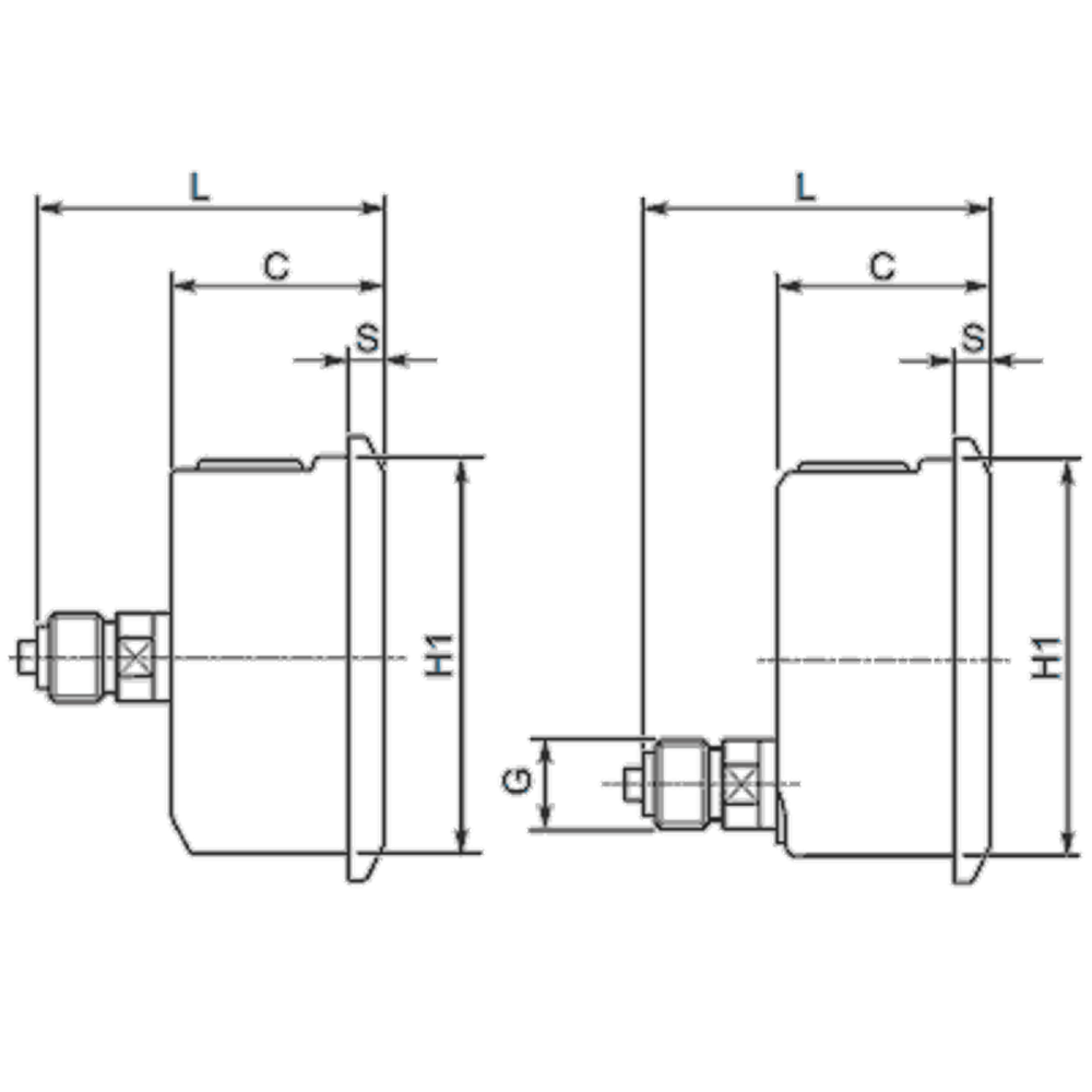 Манометр D63 G1/4 - 160 Bar - осевое подключение